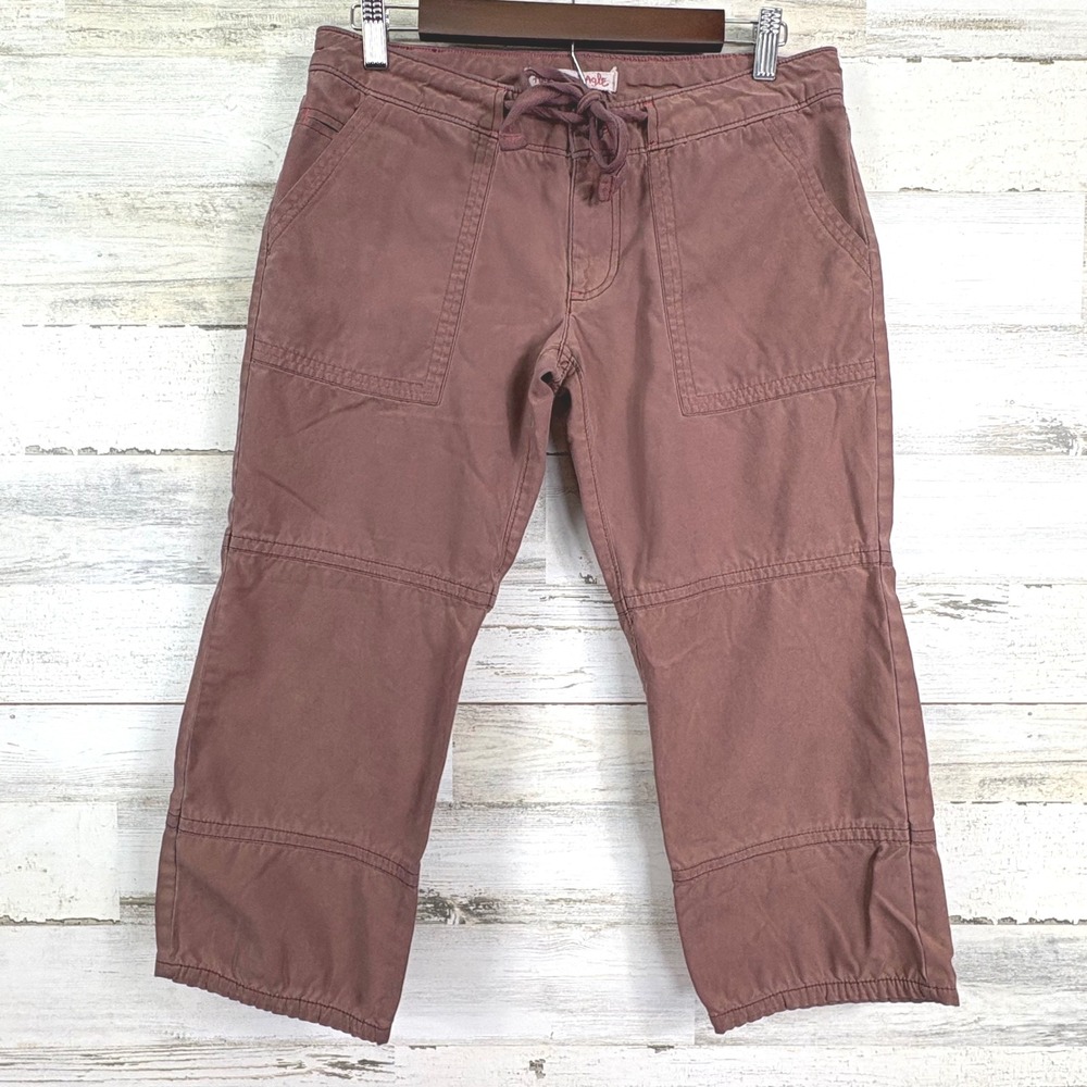 American Eagle Outfitters‎ Women Cargo Capri Pants Brown Size 6 Utility Pockets